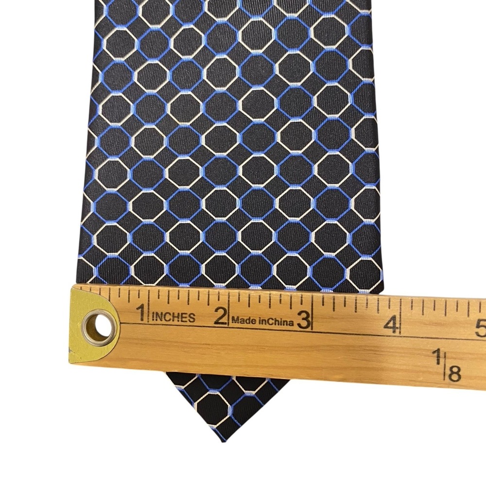Nautica Silk Tie Men Navy Geometrical Classic Business NEW - Picture 5 of 11